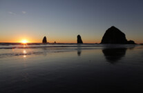 sunset at Cannon Beach
