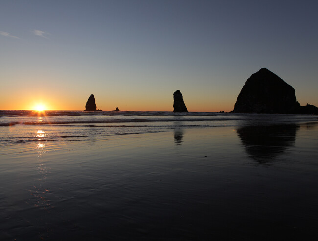 sunset at Cannon Beach